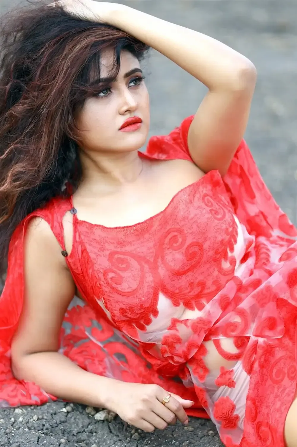 TELUGU ACTRESS SONY CHARISHTA PHOTOSHOOT IN RED DRESS 2